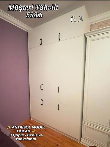 seyf qapi islenmis: Antrisol model dolab – 9 qapılı, geniş və funksional. Üst hissədə — 1