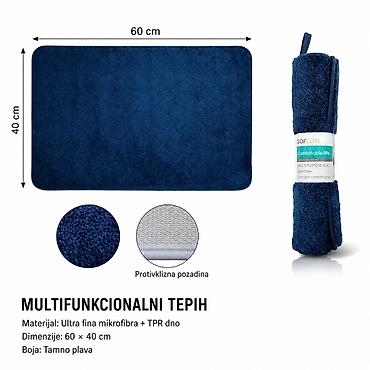 KMT Podna prostirka od mikrovlakana tamnoplava 3280127 Opis: -