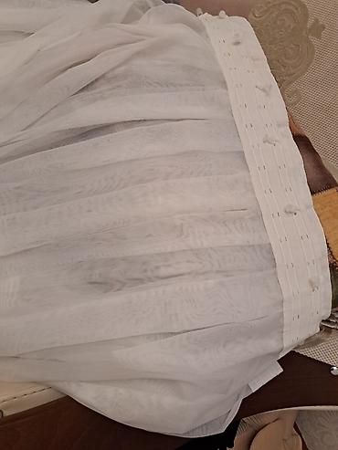 ucuz perde: Ağ rəngli tül pərdə - Parça: yüngül, şəffaf tül (ağ/krem çaları) — 3