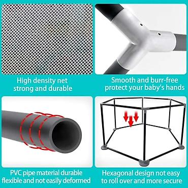 Podloge za igru: Sestougaona ogradica za bebe Dostupne boje : siva, plava i roze — 9