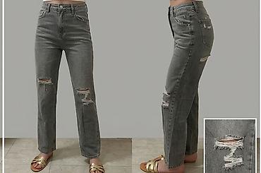 Jeans: Ženske farmerke – visok struk, straight/široka nogavica. Srednje — 4