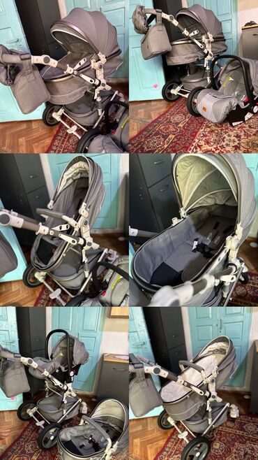 подставка для второго ребенка на коляску: Коляска, цвет - Серый, Б/у
