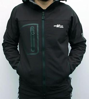 Kožne jakne: Crna muška softshell jakna brenda Mountain Sport sa kapuljačom. Jakna — 7