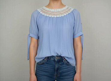 obcisła białe bluzki: Women's blouse, size L (EU 40)