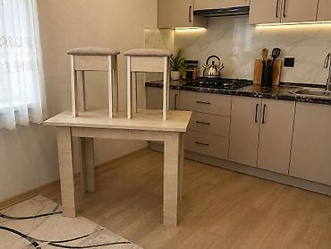 Mətbəx üçün masa və 2 ədəd taburet dəsti - Minimalist skandinaviya