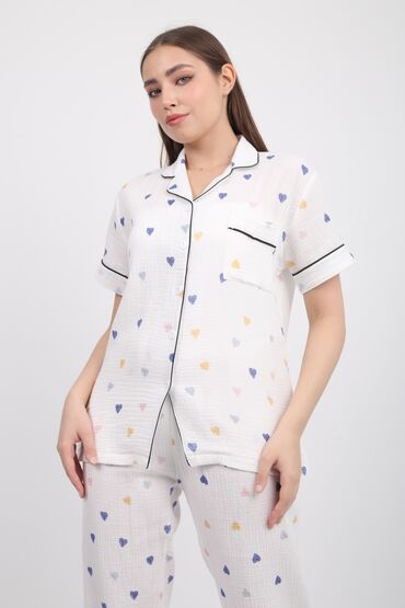 клетчатая рубашка: Пижама, Муслин, Китай, На пуговицах, 2XL (EU 44), 3XL (EU 46), 4XL (EU 48)