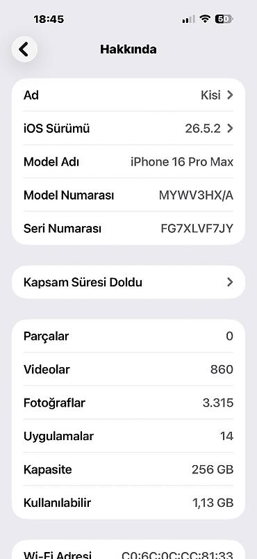 ayfon 6 s: IPhone 16 Pro Max, 256 GB, Qara, Barmaq izi, Simsiz şarj, Face ID — 4