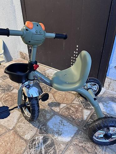 usag ucun: Uşaq üçtəkərli velosipedi - Rəng: zeytun-yaşıl, xrom detallarla 5 — 1