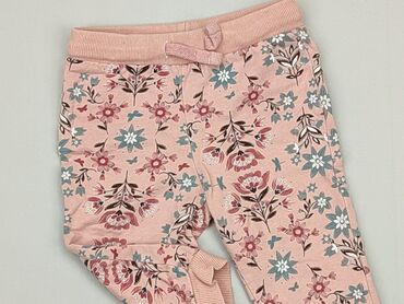 legginsy bawełniane w kwiaty: Spodnie dresowe, So cute, 9-12 m, stan - Dobry