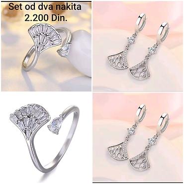 minduse: Elegantni posrebreni set nakita od hirurskog čelika sa žigom S925 – — 1