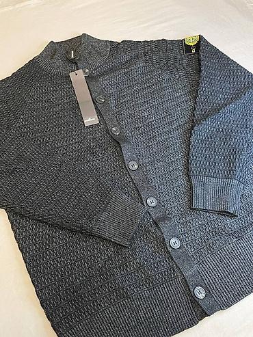nike tech flecce: Мужской вязаный кардиган Stone Island на пуговицах. - Фактурная вязка — 3