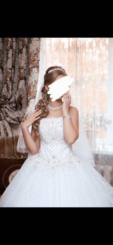 фата на свадьбу: Пышное свадебное платье принцесса (ball gown) - Цвет: чистый белый -