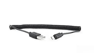 Kablovi za telefone: Spiralni USB–Micro USB kabl - Konektori: USB-A (muški) na Micro USB — 3