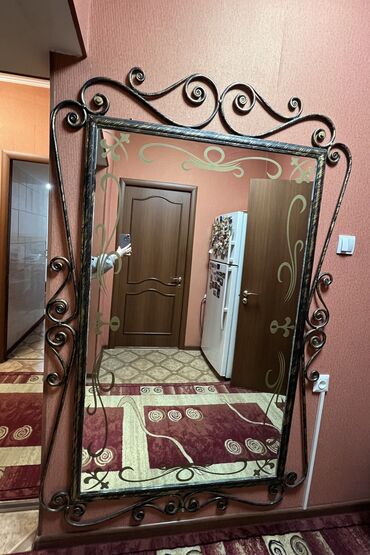коврик для дом: Кованное зеркало рисунок на стекле ручная работа размер высота 192