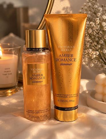 qadin çantalari: Victoria’s Secret Amber Romance Shimmer seti Orginal.Losion-47 — 1