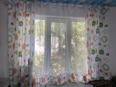 кухонный фартук: Комплект штор, С тюлем в комплекте, Готовое изделие, Для кухни