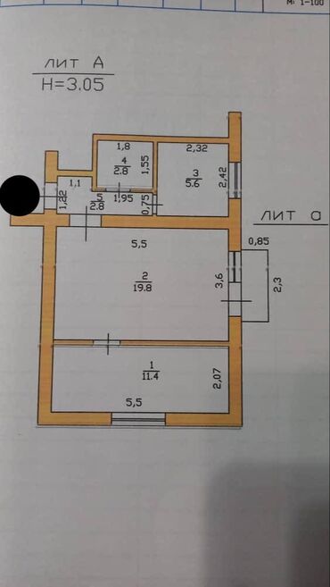 сдаю квартиру дордой плаза: 2 комнаты, 42 м², Сталинка, 2 этаж, Евроремонт