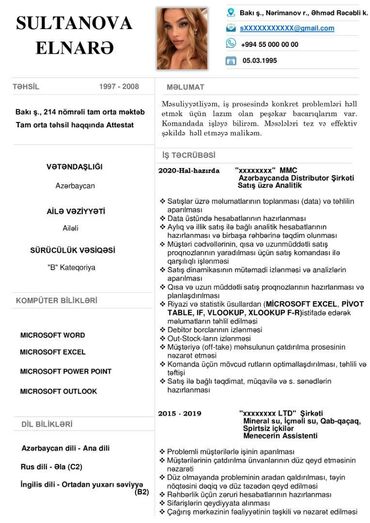 Başqa xidmətlər: Peşəkar CV hər şəxsə özəl olaraq hazırlanmalıdır. Hal-hazırda Trenddə — 5