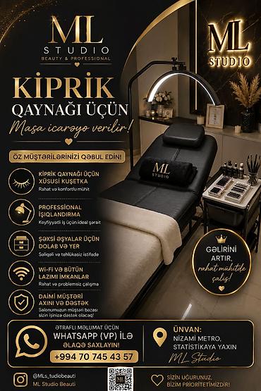 statistika: Kiprik qaynağı üçün masa icarəsi – ML Studio Xüsusiyyətlər: - Kiprik — 1