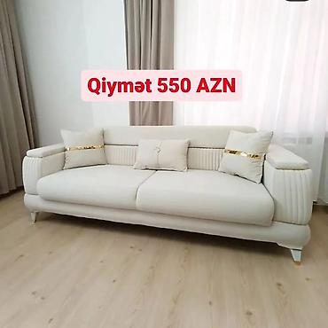 di̇van: Mebel növü: Üçnəfərlik divan - Rəng: açıq krem/bej - Üslub: müasir — 1