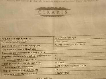 şəki torpaq satışı: 241 sot, Kənd təsərrüfatı, Mülkiyyətçi, Kupça (Çıxarış), Texniki pasport — 10