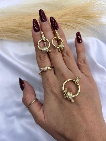 Bijuteriya dəstləri: Qızılı rəngdə zərgərlik dəstləri - Dörd yarpaq yonca dizaynlı dəst — 13