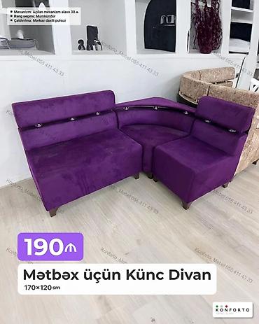 Məhsul: Mətbəx üçün Künc Divan Ölçü: 170 × 120 sm Qiymət: 190 ₼