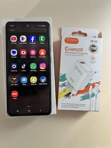 note 7 samsung: Samsung Galaxy A52, 128 GB, rəng - Qara, Sensor, Face ID — 3