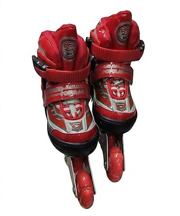 skate: Роликовые коньки L-pard (In-line Skate) — красно‑серые, 4‑колёсные — 3
