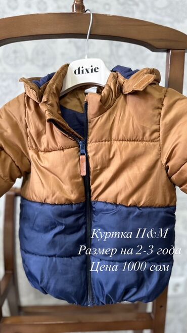 детский зимний комбинезон для мальчика: Детская куртка H&M, выполненная в двухцветном дизайне: верхняя