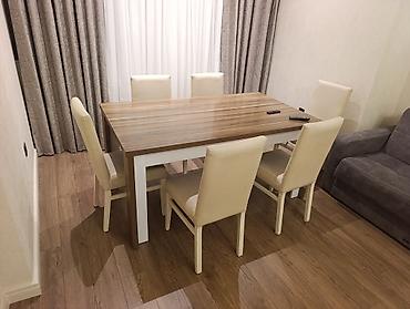 - Yemək/Qonaq otağı üçün masa və 6 ədəd stul dəsti - Masa: düzbucaqlı
