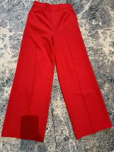 красные брюки: Классические, Палаццо, S (EU 36)