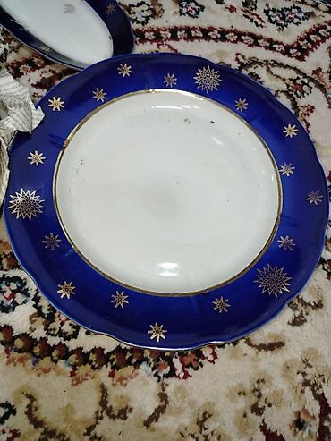 çay servis: Nahar dəsti, rəng - Mavi, Farfor — 10