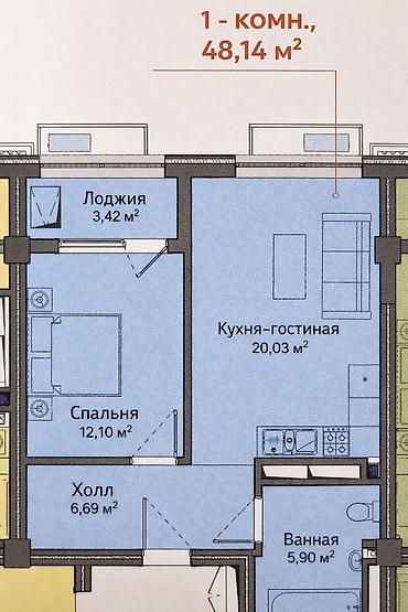 5: 1 комната, 48 м², Элитка, 5 этаж, ПСО (под самоотделку) — 4
