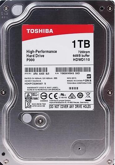 windows surface: Накопитель для ПК, Б/у, Toshiba, HDD, 1 ТБ, 3.5", Для ПК — 1