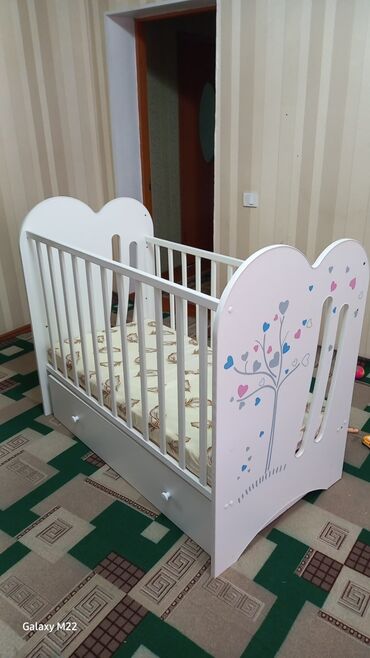 детская кроватка ikea гулливер: Манеж-кровать, Б/у, С комодом, Дерево