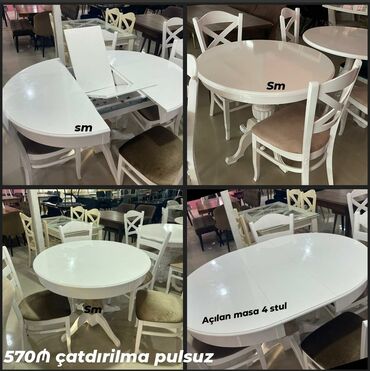mətbəxt masası: ✔️Sifarişlə✔️ ✔️Kuxna üçün stol stul dəsti✨✨ 4 stul 1 açılan masa