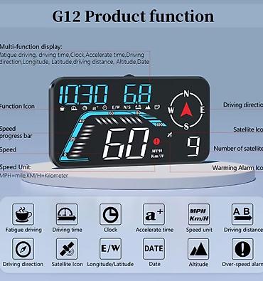 marke vozila: Multifunkcionalni HUD Head-Up Display za vozila (G12-HUD) - — 5