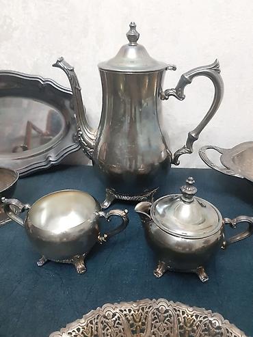 Qab-qacaq və mətbəx ləvazimatları: Çay dəsti, rəng - Gümüşü, Metal — 2