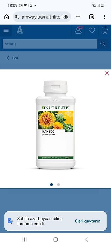 firyus berde: NUTRILITE KLK 500 – bitki tərkibli qida əlavəsi Xüsusiyyətlər: - — 1