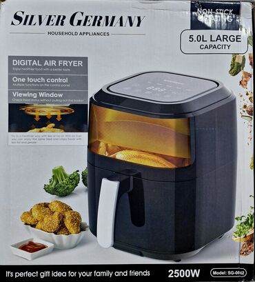 air fryer baku: Silver Germany Rəqəmsal Hava Fritozu – 5.0L | 2500W VIP MAKİNA-nın