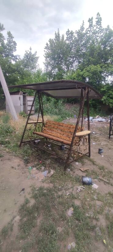 Садовые качели: Садовые качели Металл, Со спинкой, С крышей — 20
