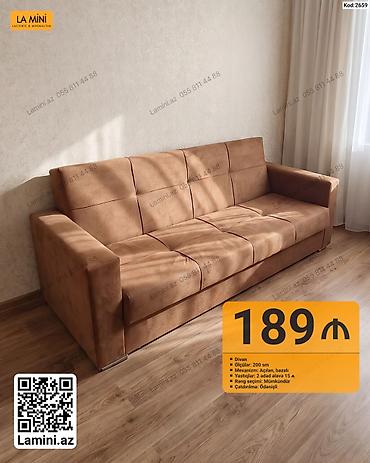Divan – La Mini (Kod: 2659) - Ölçü: 200 sm - Mexanizm: açılan, bazalı