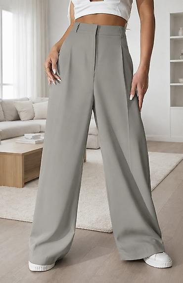 костюм женские: Женский костюм в стиле smart-casual, светло‑серый Верх XS Низ S - — 2