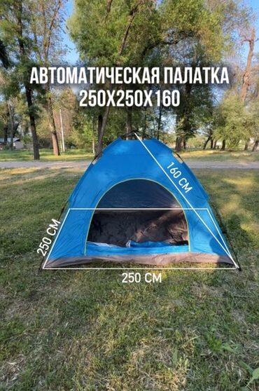 Палатки: Автоматическая палатка синего цвета размером 250x250x160 см. Удобная и