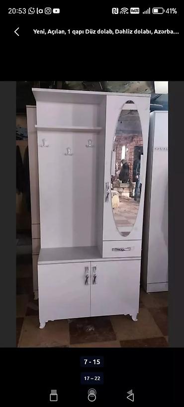 dehliz dolabi satilir: Düz dolab, Dəhliz üçün, Açılan, Korpuslu, 1 qapı — 8