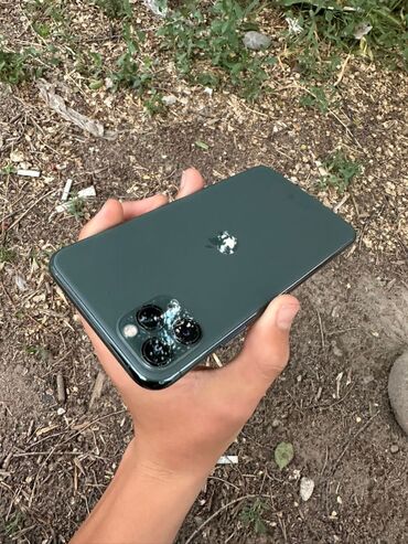 lphone 11: IPhone 11 Pro Max, Б/у, 256 ГБ, Зеленый, Защитное стекло, Чехол, 76 %