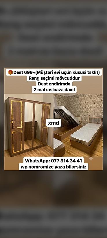 bir kartla mebel: Yataq otağı dəsti – müştəri evi üçün xüsusi təklif Tərkibi: - 3 — 1