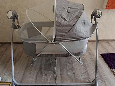 lay lay matras: Elektron beşik/kreşka – sallanan çərçivəli model - Rəng: boz - Yumşaq — 2