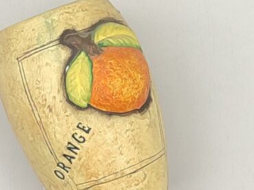 Ceramiczny pojemnik z pokrywką ozdobiony motywem pomarańczy. Pojemnik